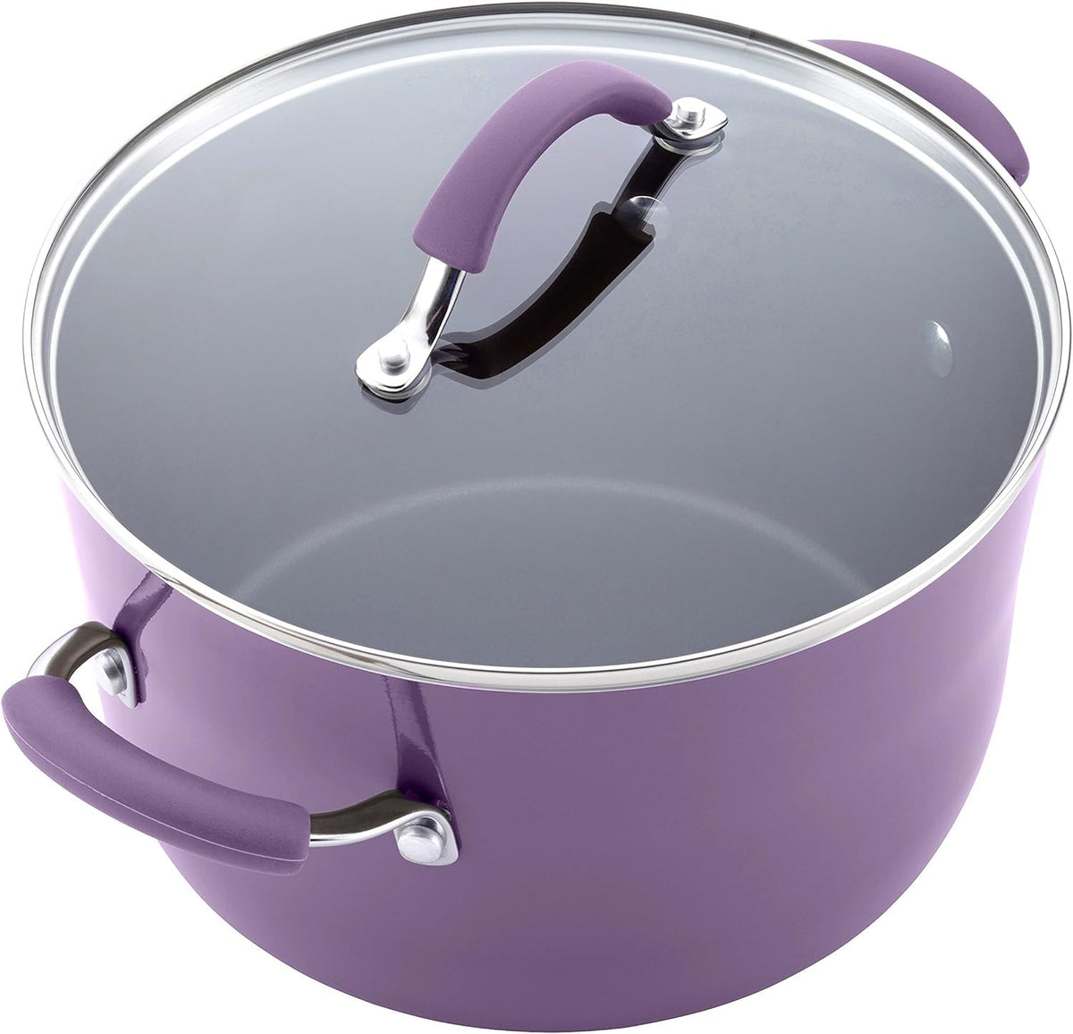 Cucina Nonstick Cookware Purple Pots and Pans Set (Lavender Purple / 12 Piece Porcelain Enamel)