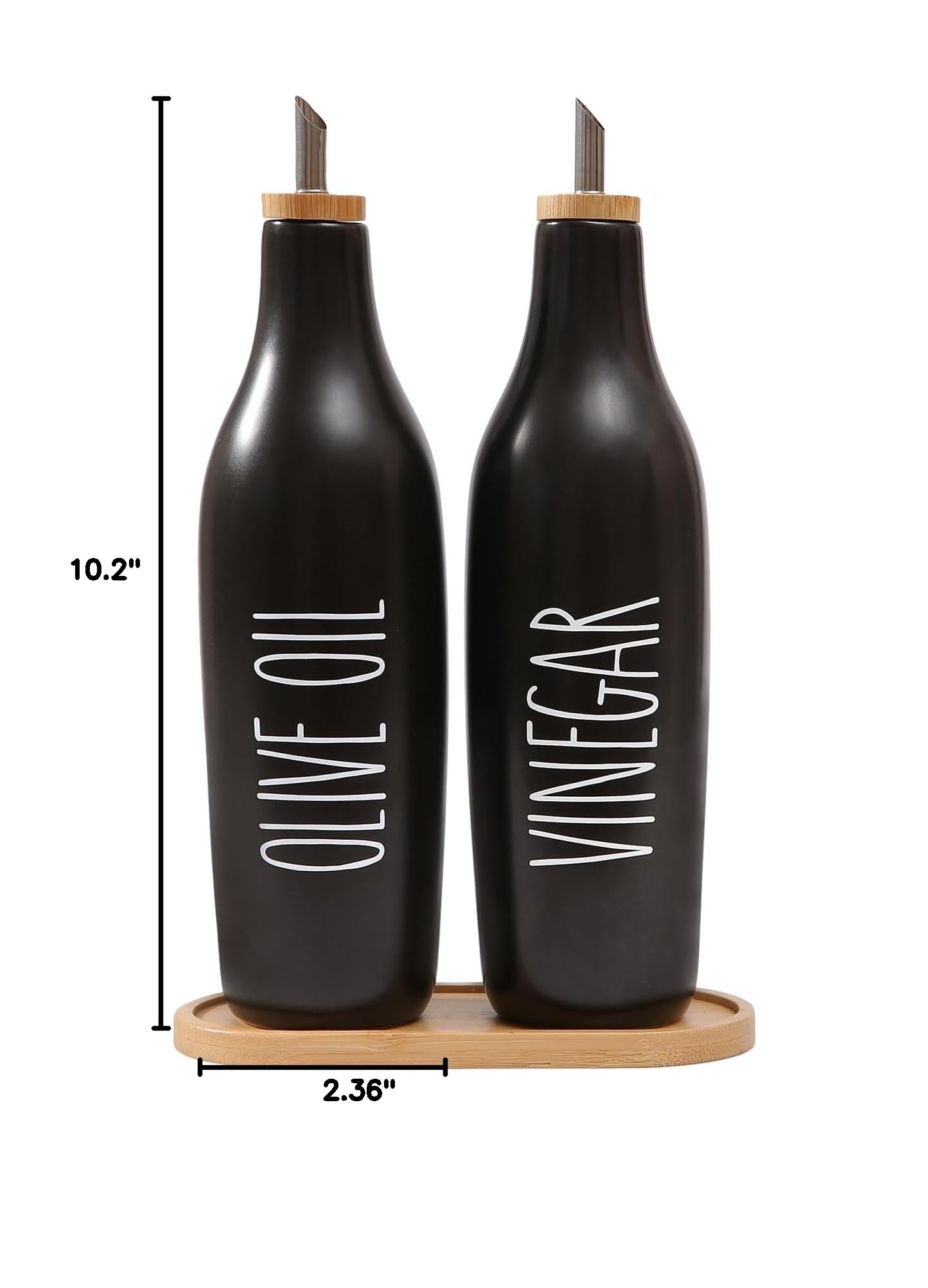Olive Oil and Vinegar Dispenser Set (Print-Black&Tary)