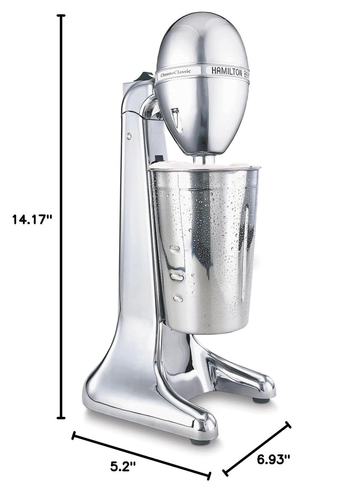 DrinkMaster Retro Milkshake Maker & Electric Drink Mixer (Classic Chrome / Extra-Large 28 oz.)