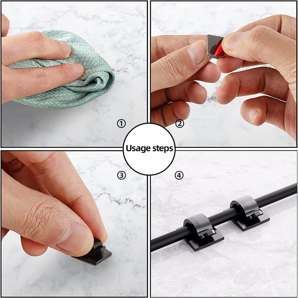 100 PCS Cable Clips Cord Organizer (100 Count)