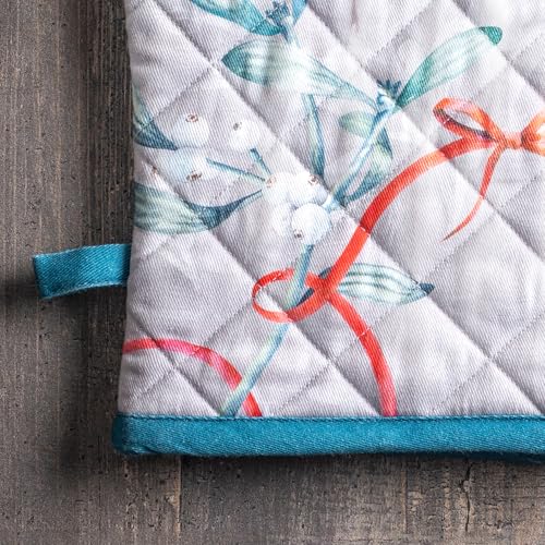 100% Cotton Oven Mitt & Pot Holder Set (122 - Enora / 7.5" x 13" & 8" x 8" (Oven Mitt & Pot Holder))