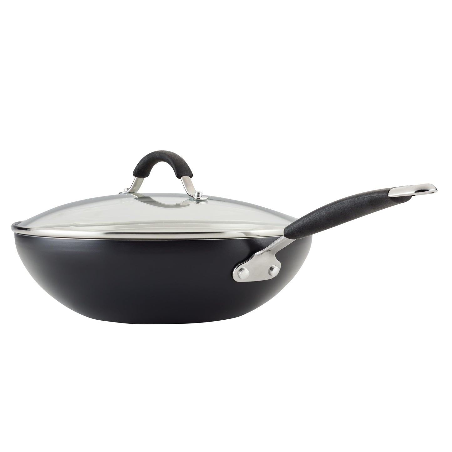 Cucina Ceramic Nonstick Stir Fry Pan and Lid (Wok (11") / Peppercorn)