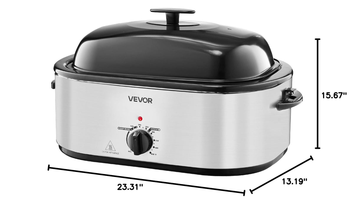 Roaster Oven 24QT Electric Turkey Roaster Oven (Silver / 24QT)