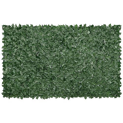 Artificial Ivy Privacy Fence Screen (Ivy with Green Mesh Backing / 59 x 118 inch)