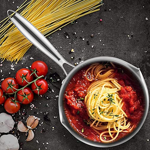 2.5 Quart Stainless Steel Pot Saucepan with Glass Strainer Lid