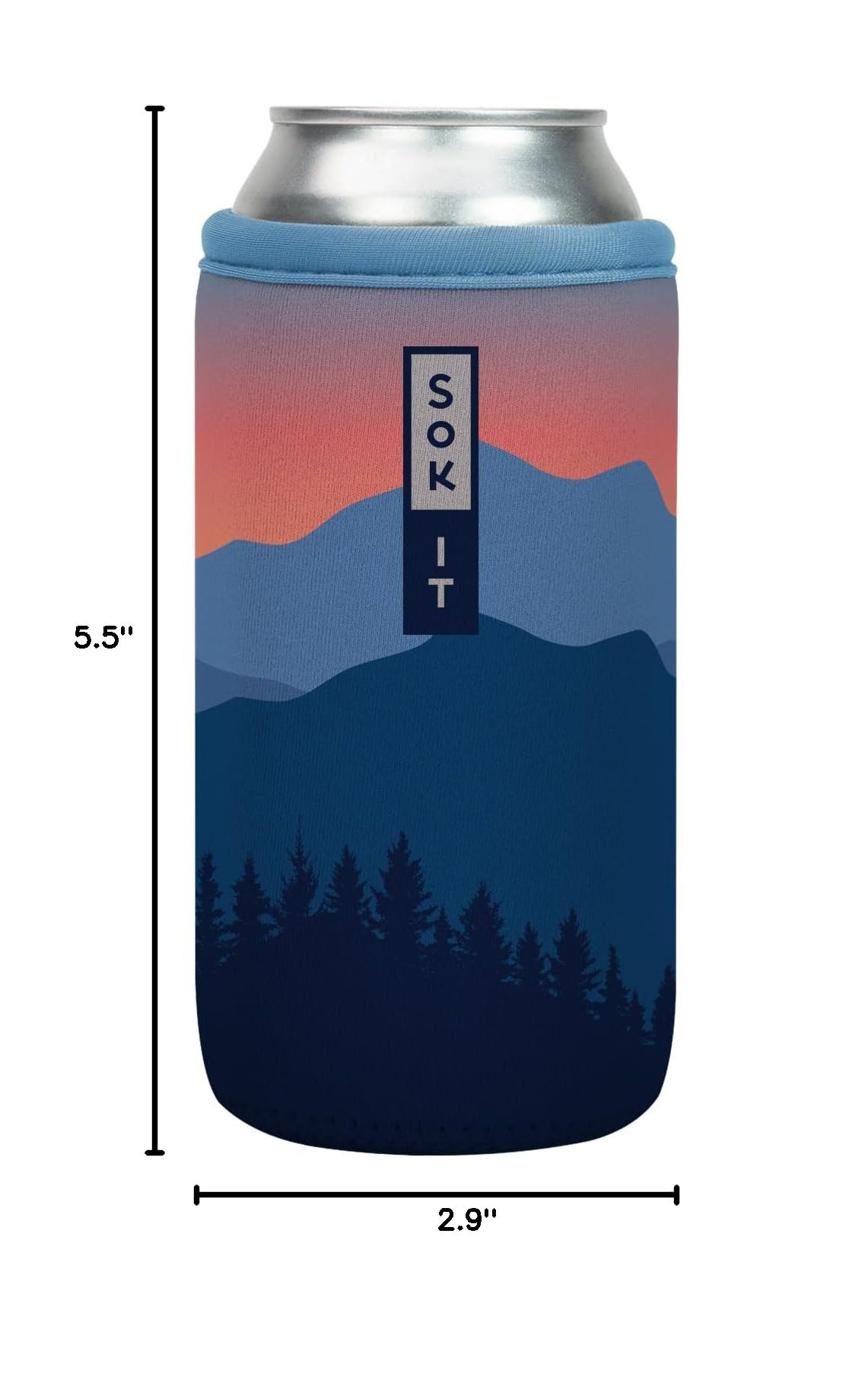 CanSok Sleeve for Beer & Soda Insulated Neoprene Cover (Blue Ridge / 16oz Can Sleeve)