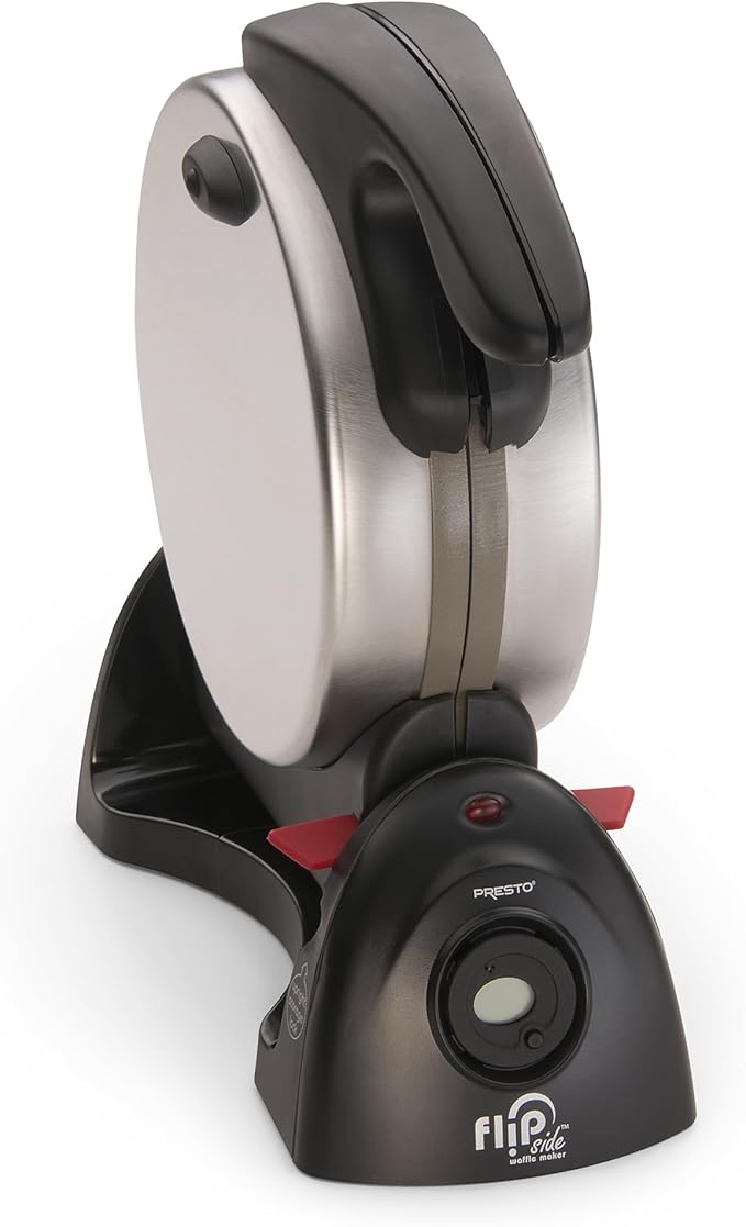 Presto 03510 Ceramic FlipSide Belgian Waffle Maker, Nonstick, Cool Touch Handles, Black