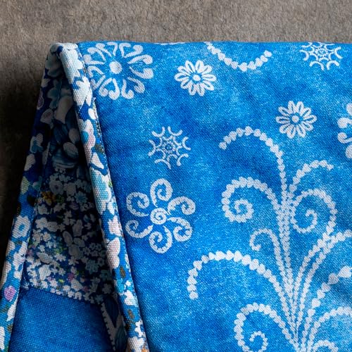 Double Oven Mitts 100% Cotton Double Oven Glove (028 - Summer Blues / 7" x 35" (Double Oven Mitt))