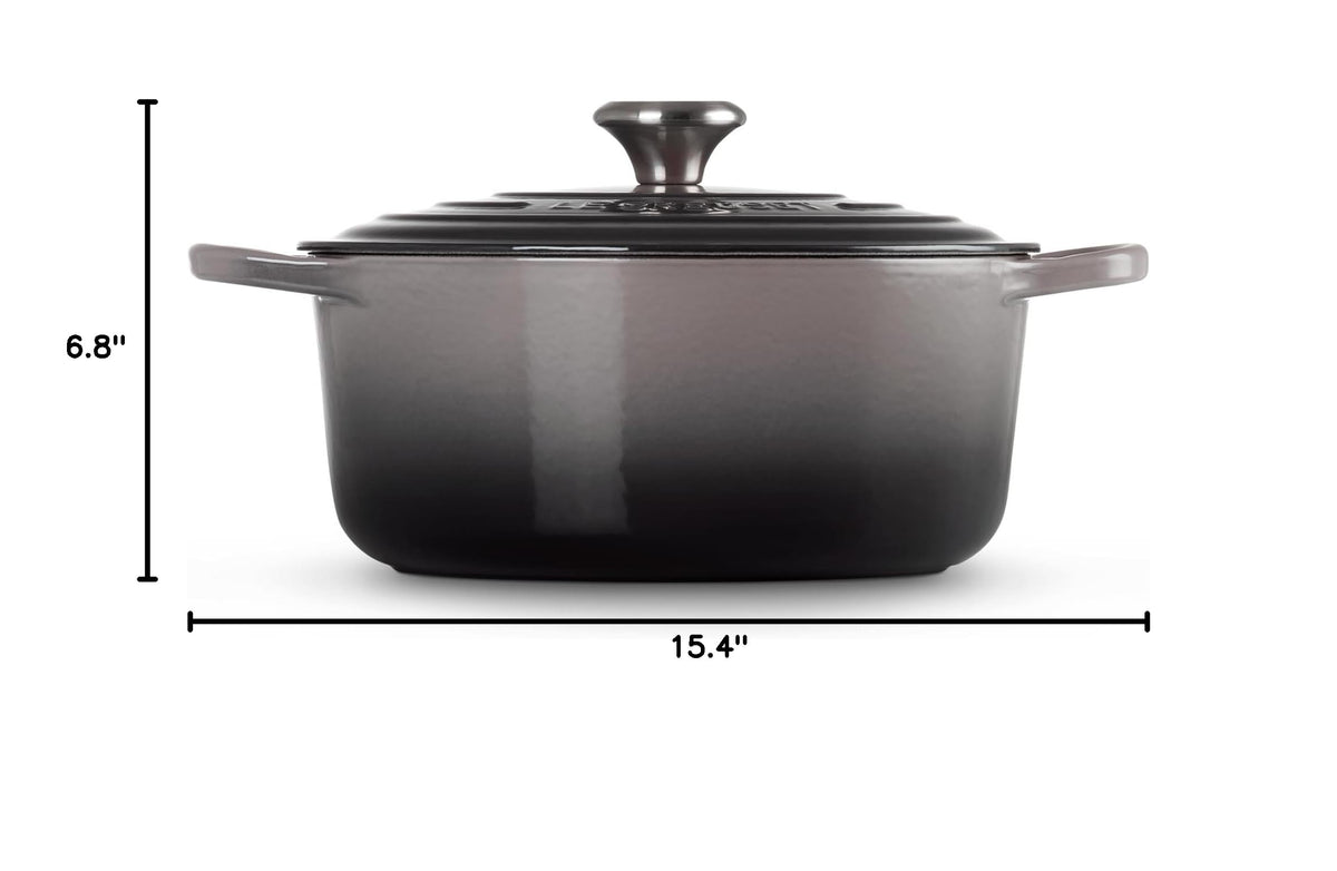 Enameled Cast Iron Round Dutch Oven (Oyster / 9 Qt)