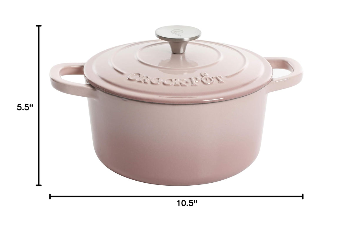 Artisan Round Enameled Cast Iron Dutch Oven (Blush Pink / 7-Quart)