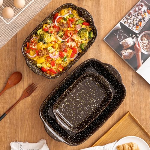 3 Pack Ceramic Baking Dishes for Oven (Brown)