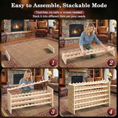 72 Bottles Stackable Modular Wine Rack (72 Bottle)