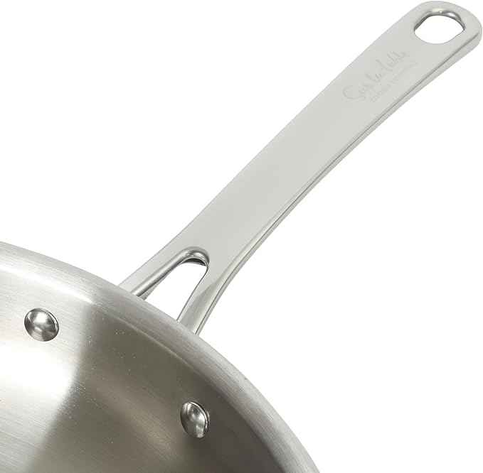 Sur La Table Kitchen Essentials Chef's Deck 8-Inch Stainless Steel Frying Pan – Induction Ready Skillet with Tri-Ply Base, Polished Finish & Hollow Stay-Cool Handle