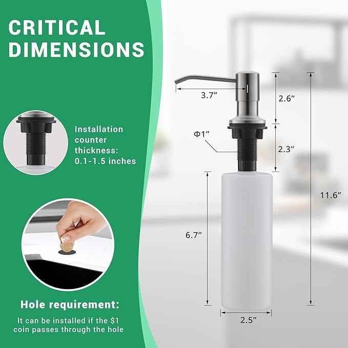 Fapully Commercial Pull Down Kitchen Sink Faucet with Sprayer Brushed Nickel Single Handle Faucets for Kitchen Sink, Kitchen Faucet with Soap Dispenser and Deck Plack for 4 Hole