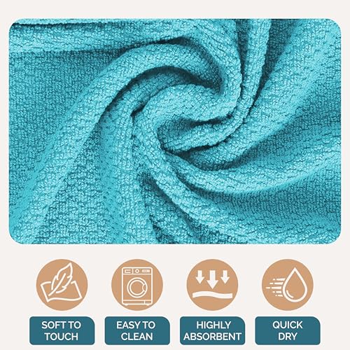 Kitchen Towel Set 8 Pc (Terry - Aqua / Kitchen Towel Set - 8 Pack)