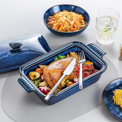 Starry Casserole Dish With Lid (Blue / 1.9 Quart)