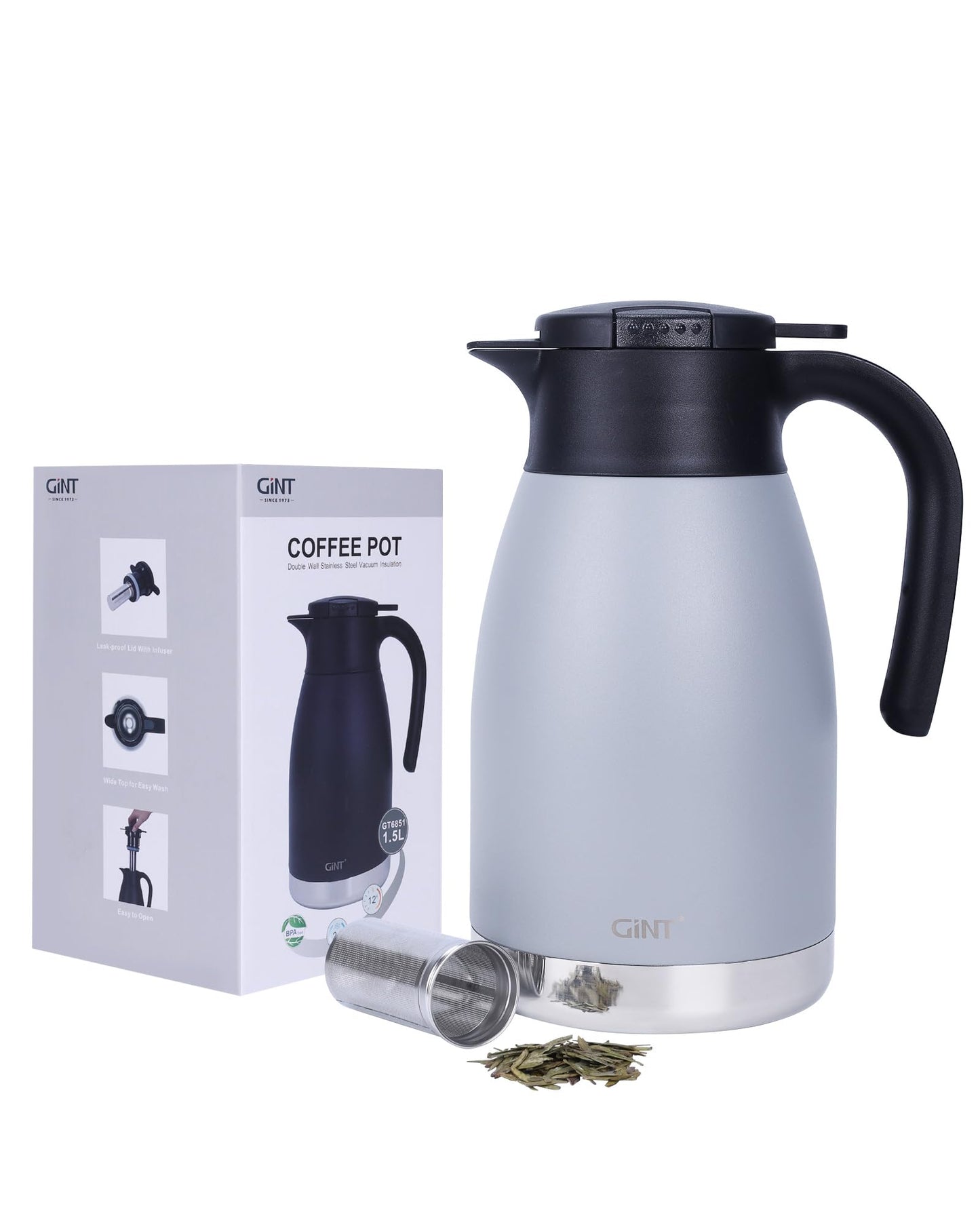 51oz Thermal Coffee Carafe with Infuser (Gray / 50.7 Ounces)