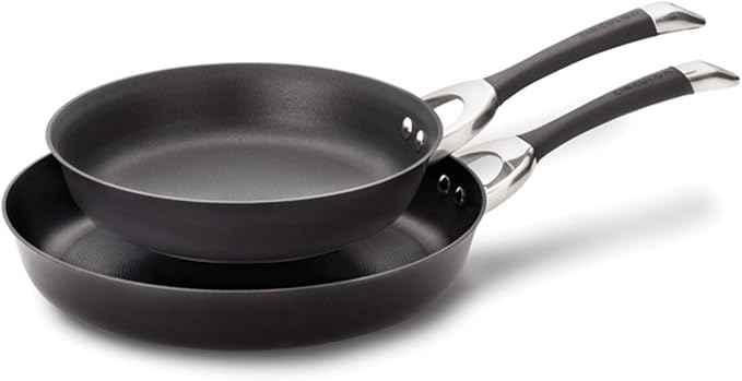 Circulon Symmetry Hard Anodized Nonstick Frying Pan Set / Skillet Set - 10 Inch and 12 Inch, Black
