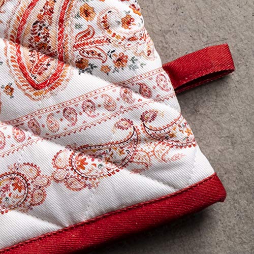 Maison d'Hermine Oven Gloves 100% Cotton Oven Mitt (055 - Orient / 7.5" x 13" (Oven Mitt))