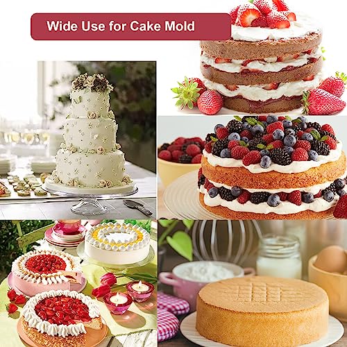 3 Piece Wine Red Silicone Round Cake Pans Set for Baking (4+6+8 Inch)