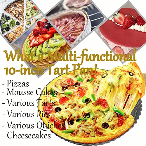 10 Inch Nonstick Tart Pan with Removable Bottom (10 inch x 1.2 inch - 1 pack)