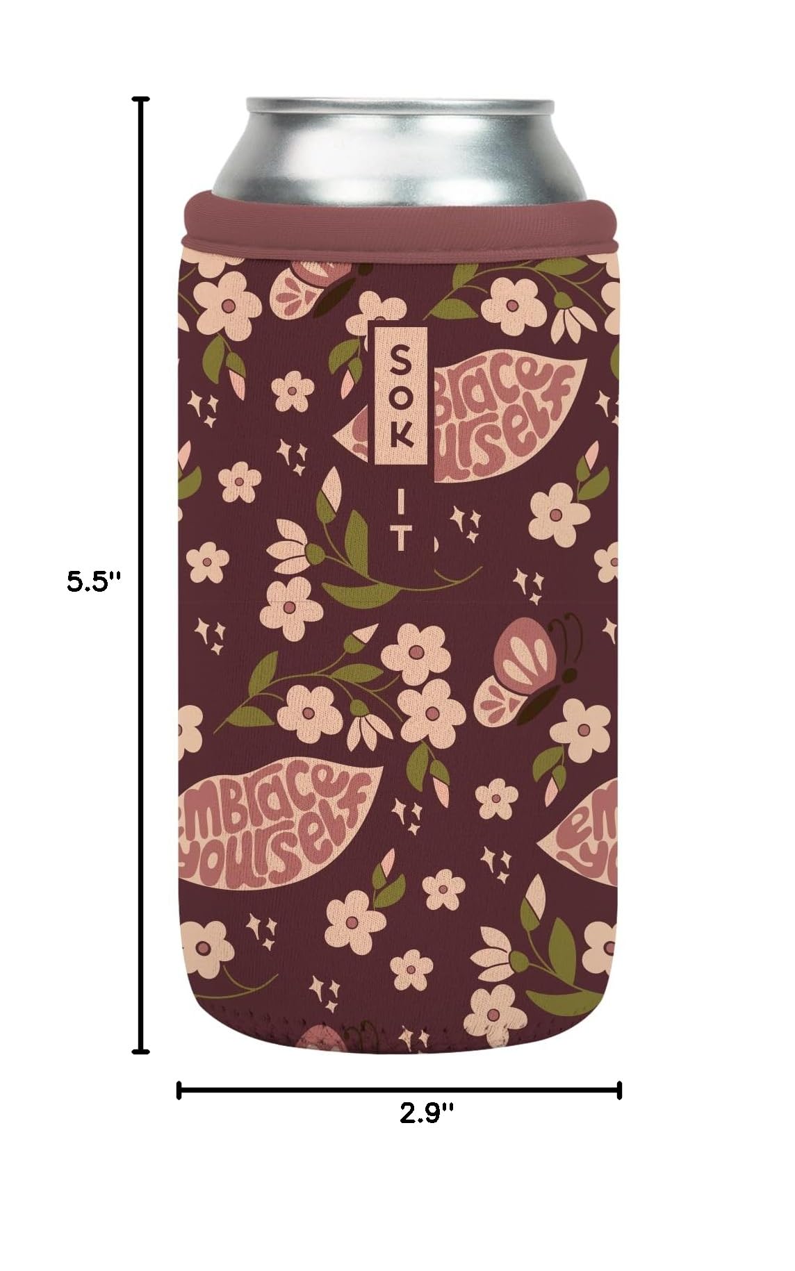 CanSok Sleeve for Beer & Soda Insulated Neoprene Cover (Self Love / 16oz Can Sleeve)