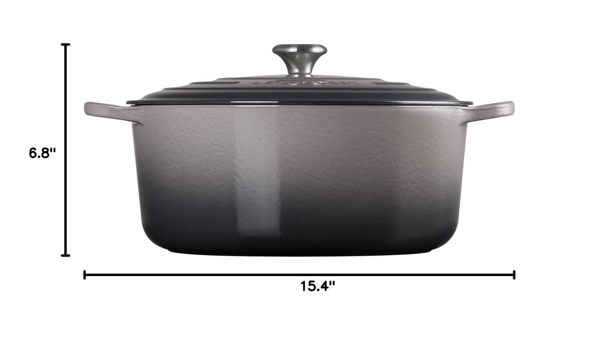 Enameled Cast Iron Round Dutch Oven (Oyster / 13.25 Qt)