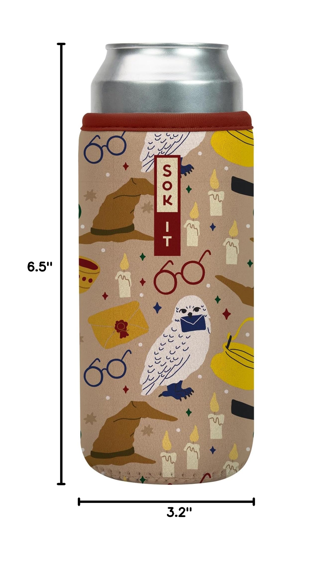 CanSok Sleeve for Beer & Soda Insulated Neoprene Cover (Horcrux / 25oz Can Sleeve)