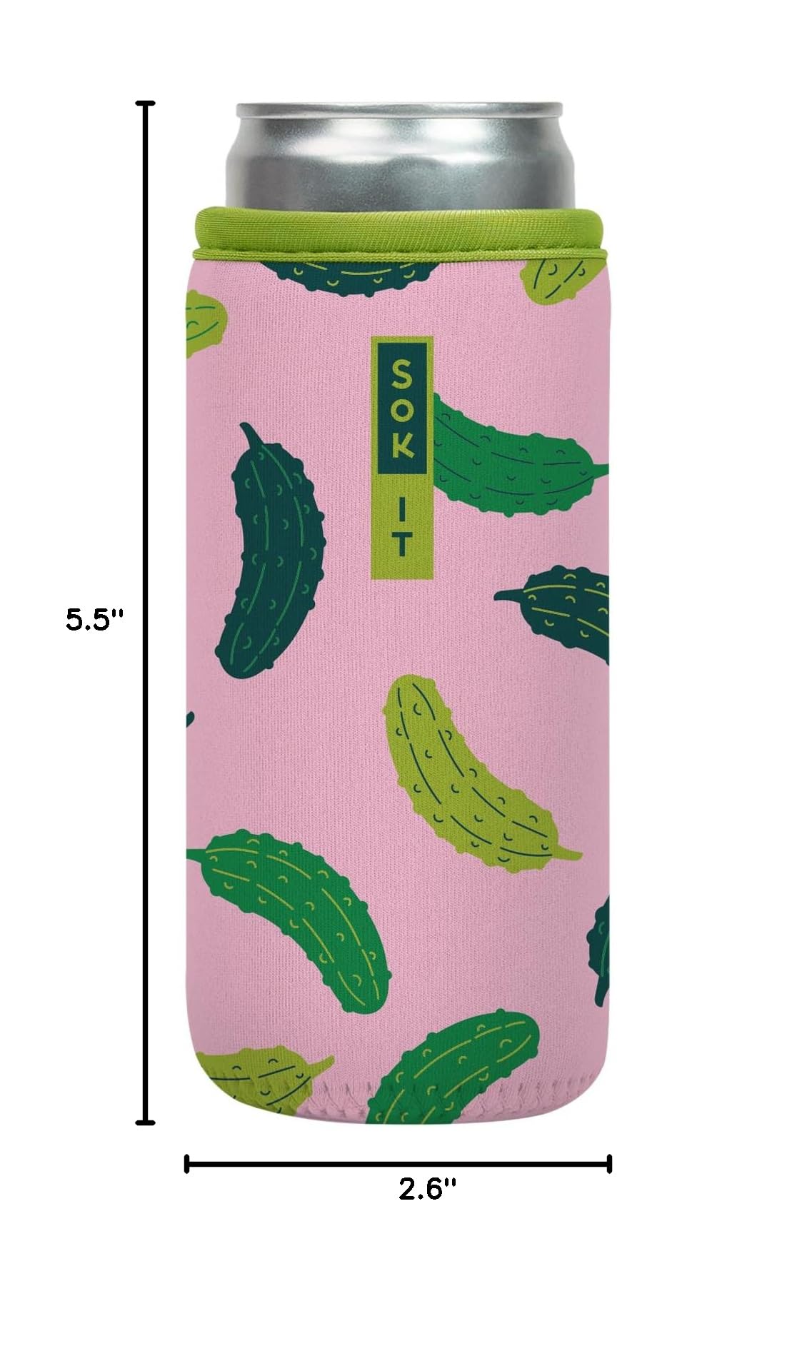 CanSok Sleeve for Beer & Soda Insulated Neoprene Cover (Pickle Me Pink / 12oz Slim Can Sleeve)