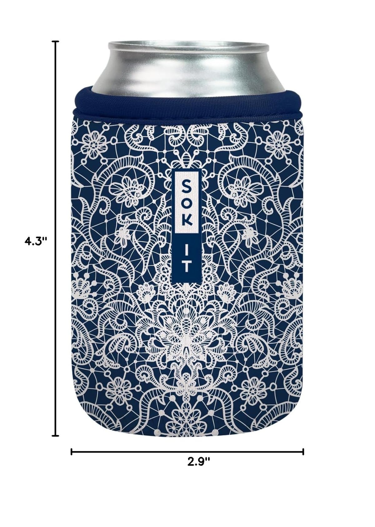 CanSok Sleeve for Beer & Soda Insulated Neoprene Cover (Royal Lace / 12oz Can Sleeve)