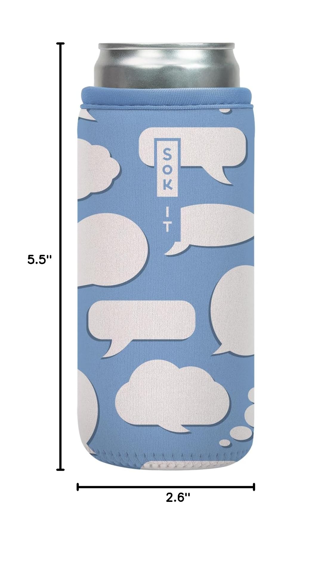 CanSok Sleeve for Beer & Soda Insulated Neoprene Cover (Big Ideas / 12oz Slim Can Sleeve)