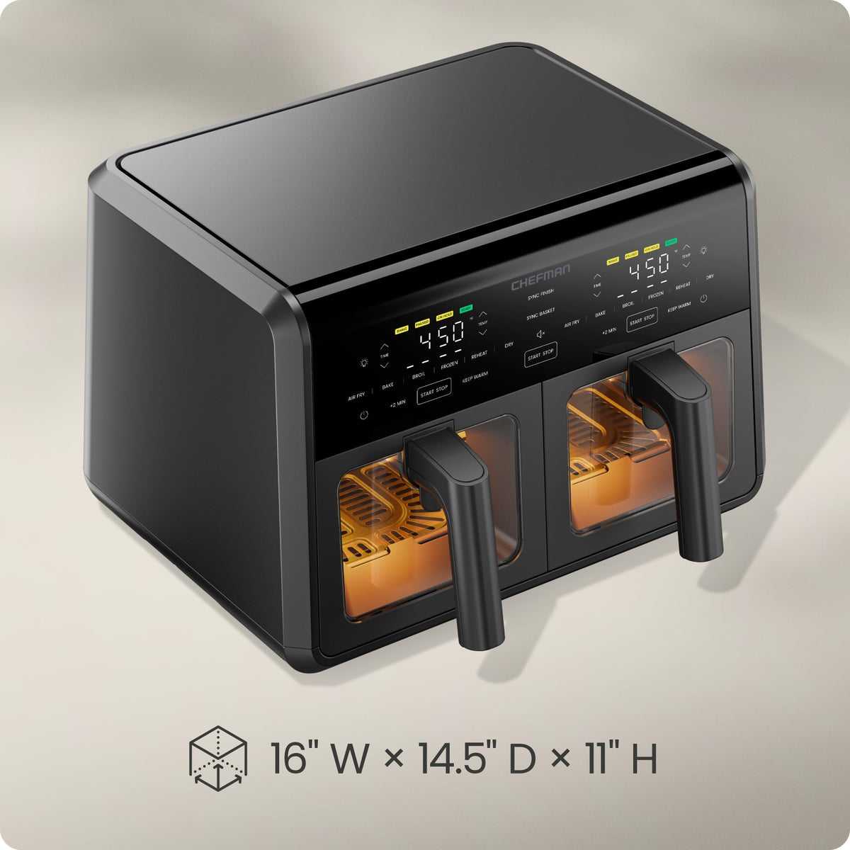 Dual Air Fryer Oven with DC Motor (9 Quart)