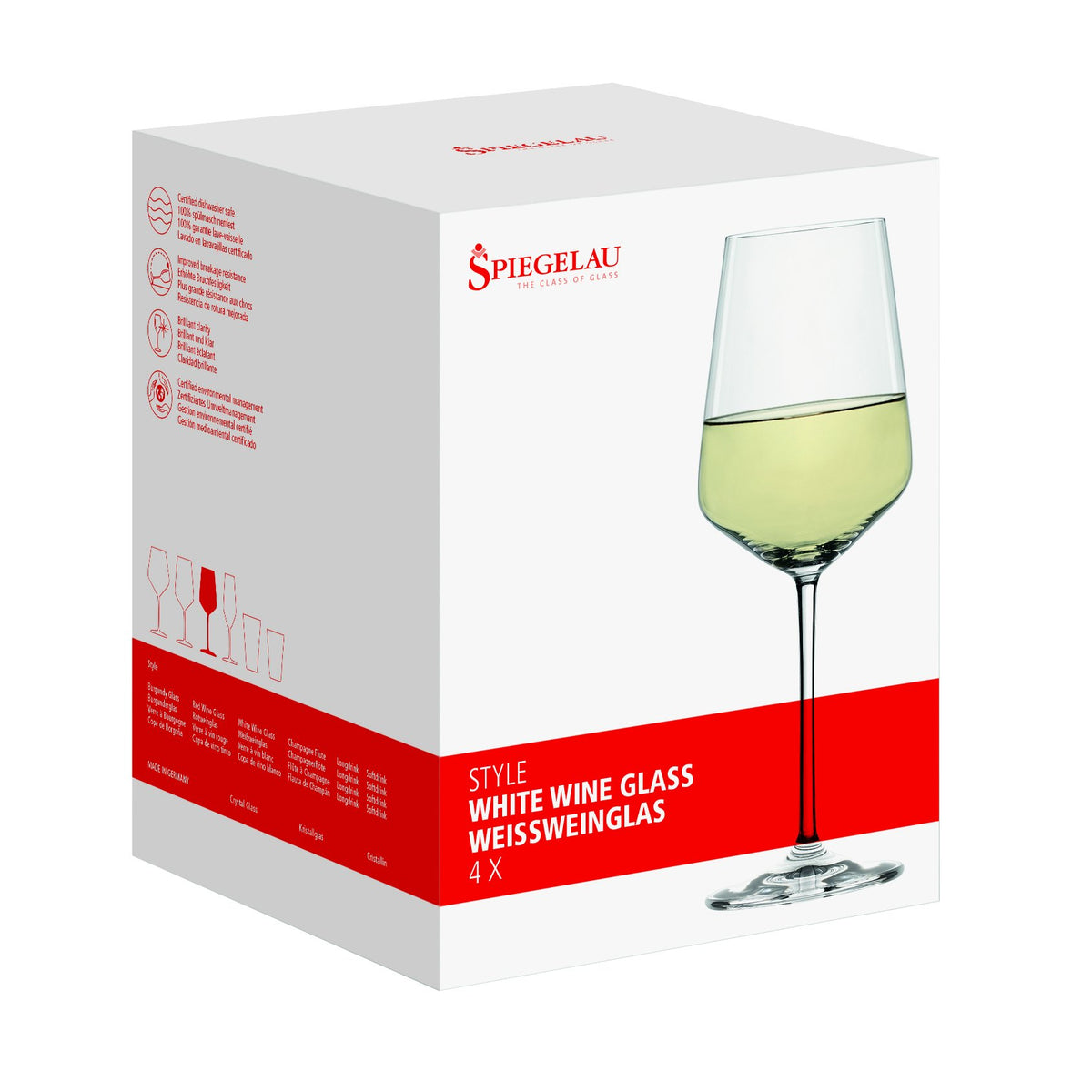 Style Crystal White Wine Glasses Gift Set (4 Count)