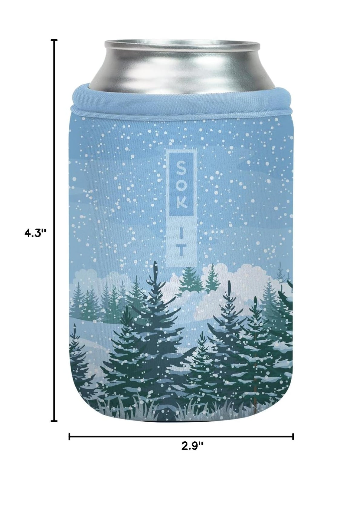 CanSok Sleeve for Beer & Soda Insulated Neoprene Cover (Winter Wonderland / 12oz Can Sleeve)