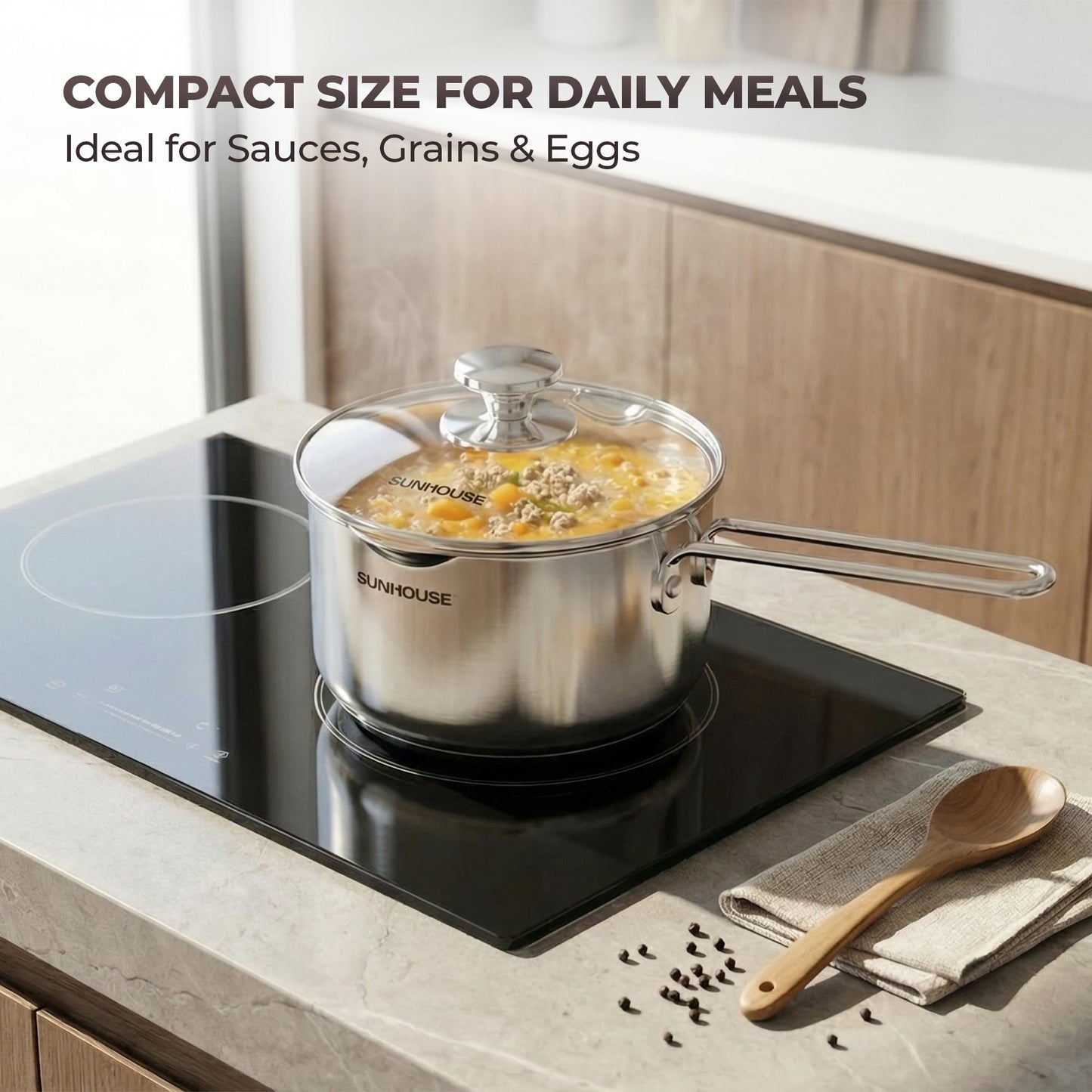 1.5 QT Sauce Pan with Lid & Pour Spouts