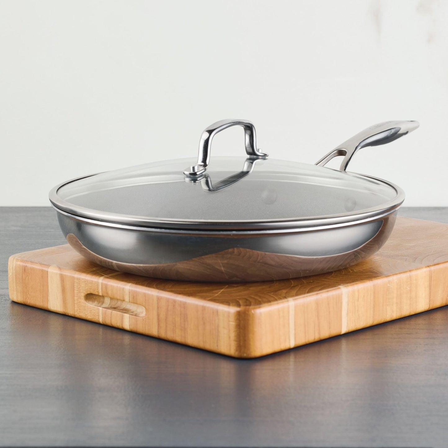C1 Series Clad Stainless Steel with ScratchDefense Technology Cookware Nonstick Induction Frying Pan (12.5-Inch)