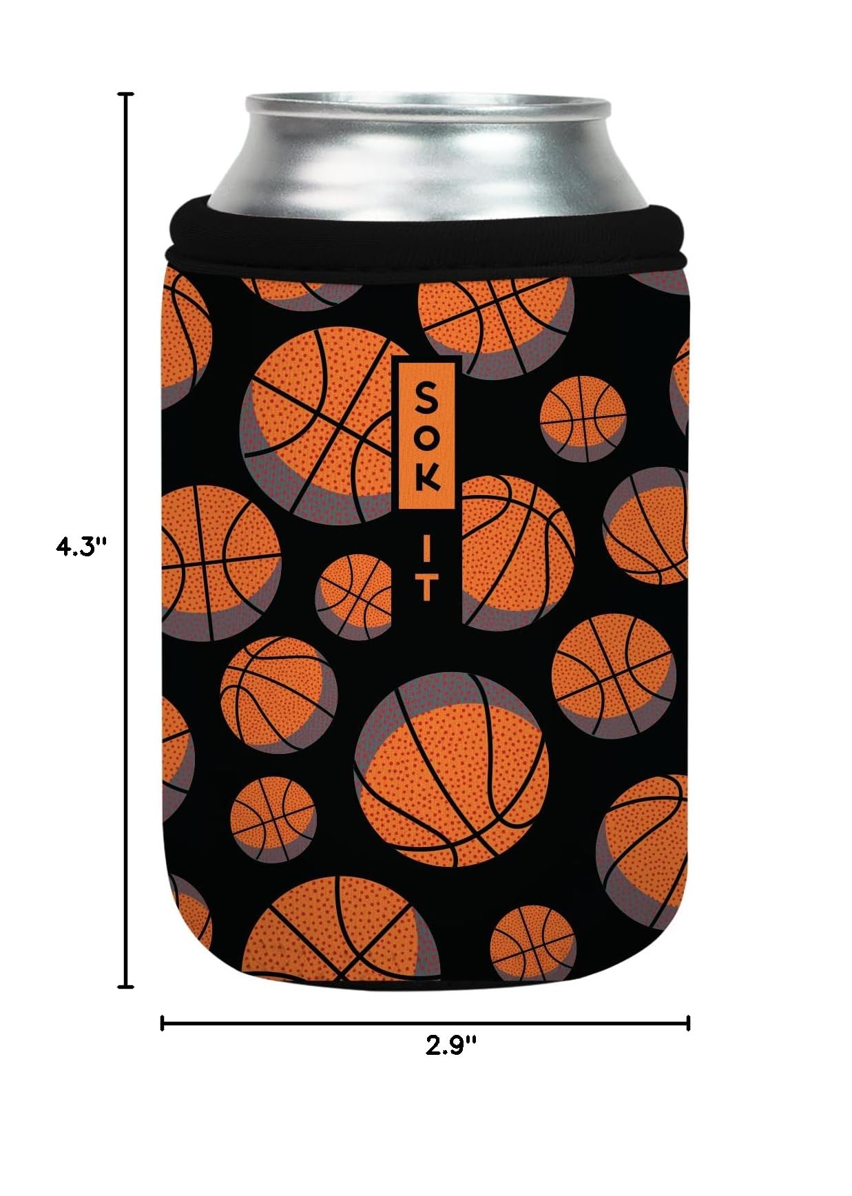 CanSok Sleeve for Beer & Soda Insulated Neoprene Cover (Basketball / 12oz Can Sleeve)