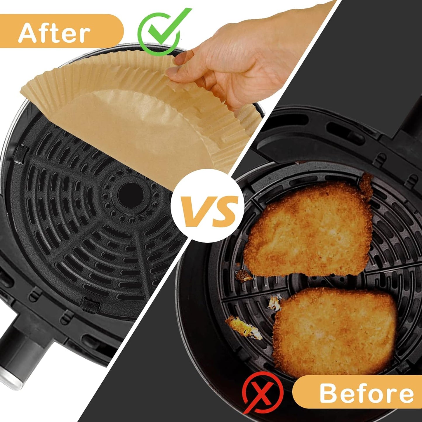 Air Fryer Liners for Ninja Air Fryer, 100 Pcs Disposable Paper Liner