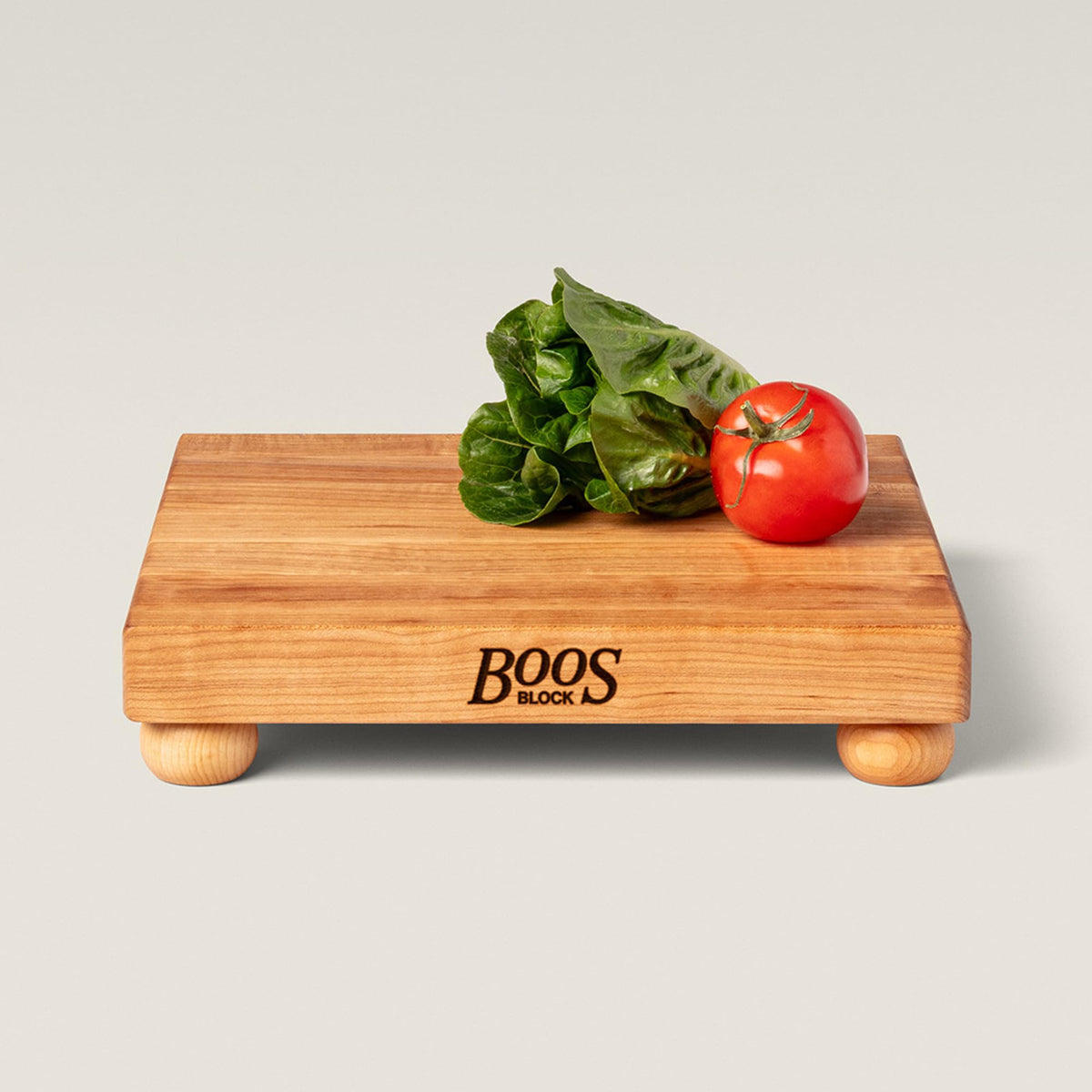 B Series Square Wooden Maple Cutting Board 12”x12” (12"L x 12"W / Maple with Wood Feet)