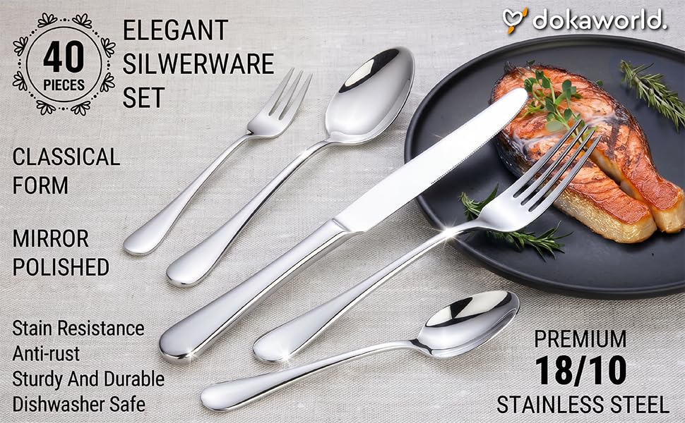 Stainless Steel Flatware (Modern Metallic)