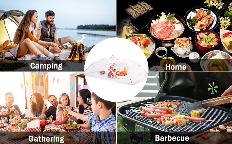 4 Pcs Extra Large Mesh Food Cover Tent Umbrella for Outside Parties (40 "x24" 17 "x 17")