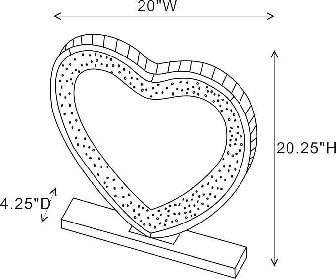 Coaster Home Furnishings - Euston - Wood - Heart Vanity Mirror with Built-in LED Light, Acrylic Crystal Inlay, Decorative Shape and Freestanding Base - Bedroom - Silver - 961528