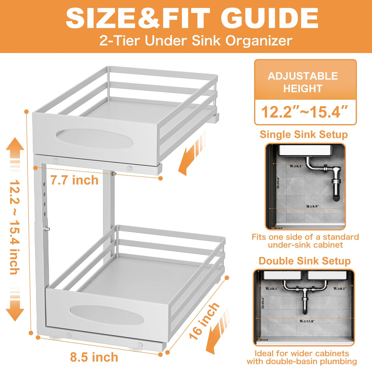 Under Sink Organizer (White)
