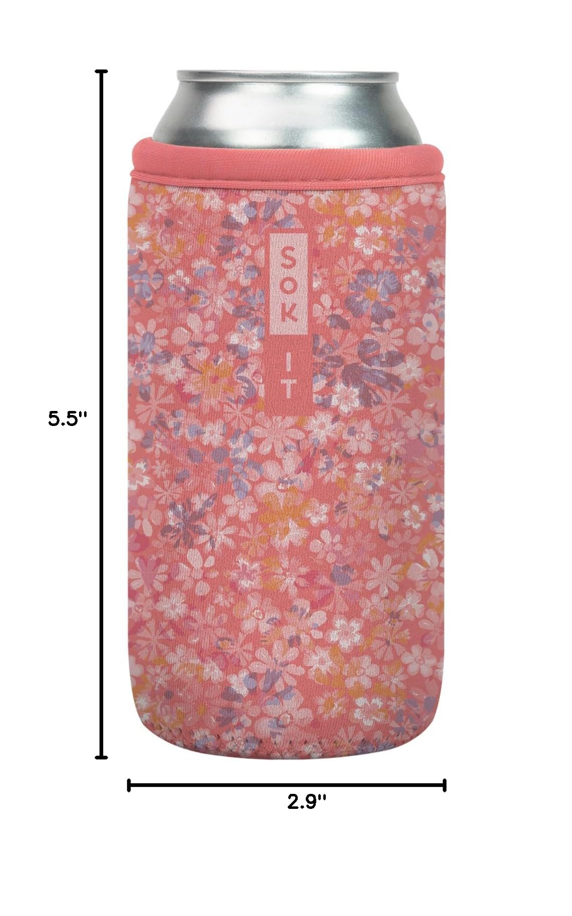 CanSok Sleeve for Beer & Soda Insulated Neoprene Cover (Blushing Blooms / 16oz Can Sleeve)