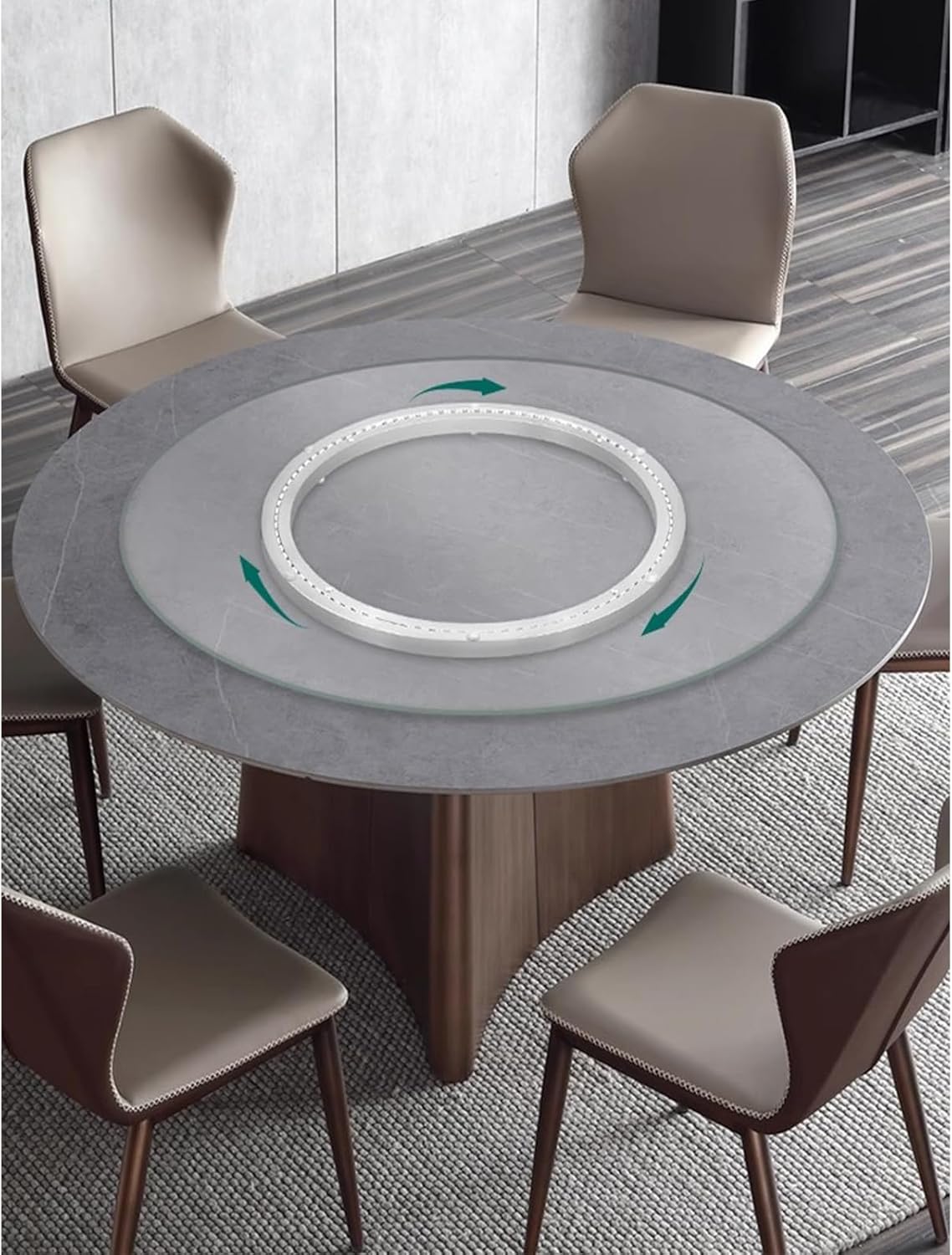 Lazy Susan Hardware Aluminum Rotating Turntable Bearings Swivel Plate Bearing for Dining-Table and Workbench (14 Inchs) …