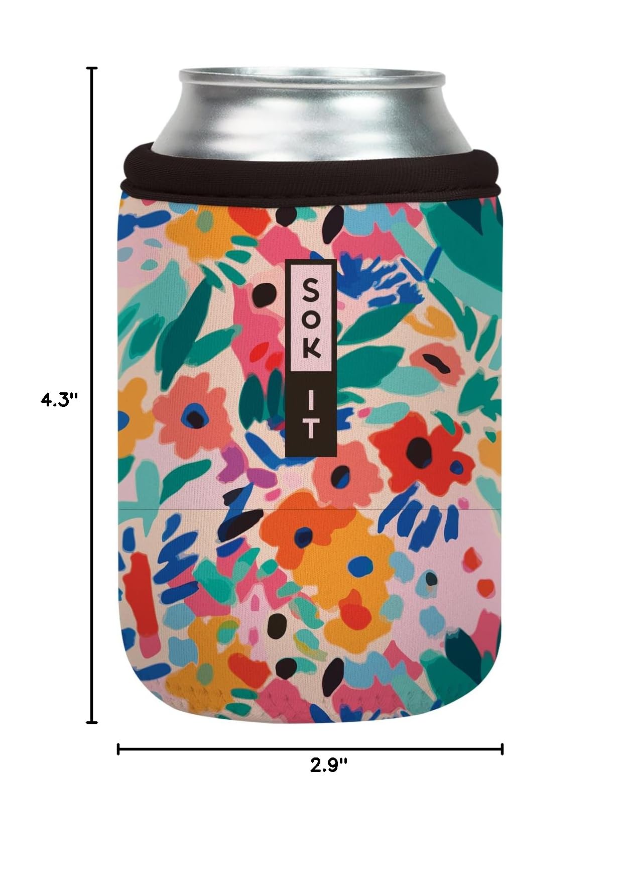 CanSok Sleeve for Beer & Soda Insulated Neoprene Cover (Abstract Floral / 12oz Can Sleeve)
