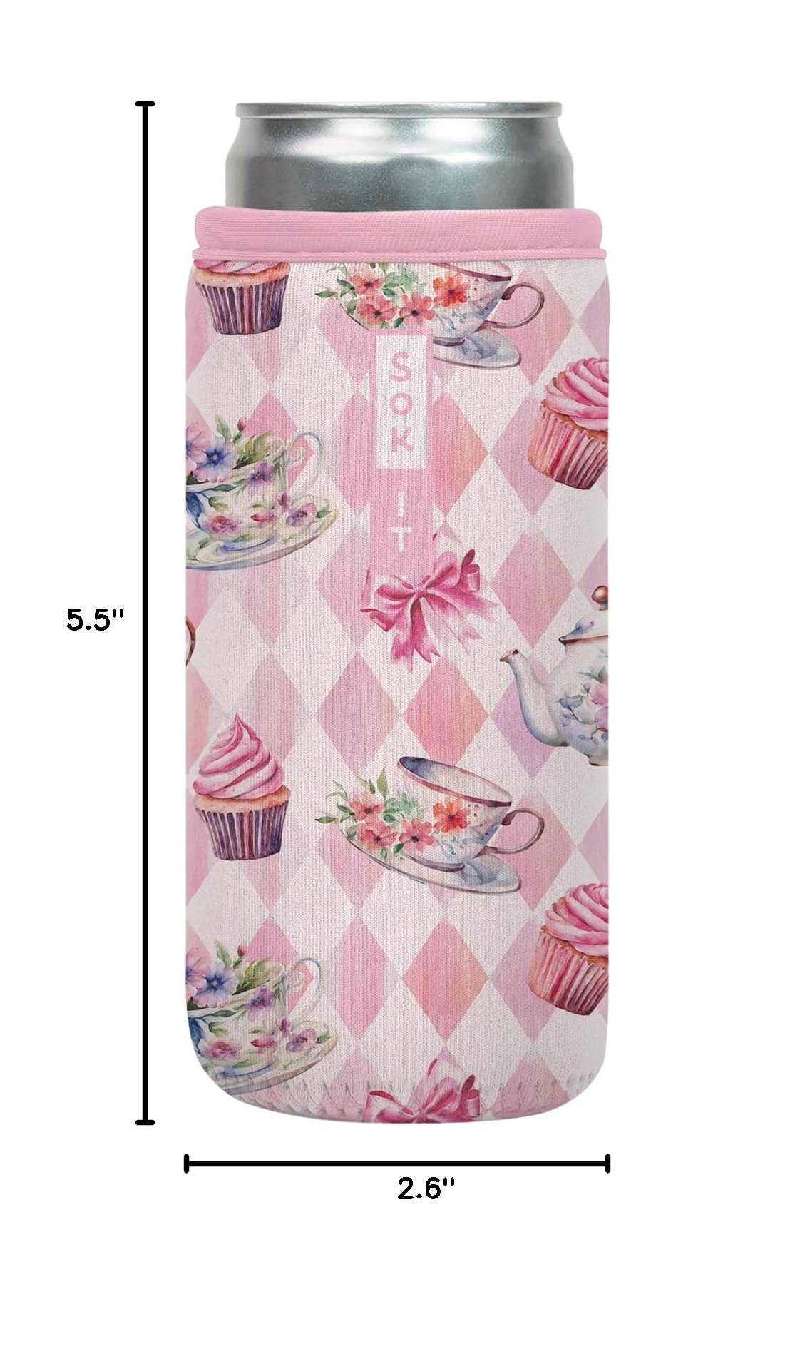CanSok Sleeve for Beer & Soda Insulated Neoprene Cover (Wonderfully Sweet / 12oz Slim Can Sleeve)
