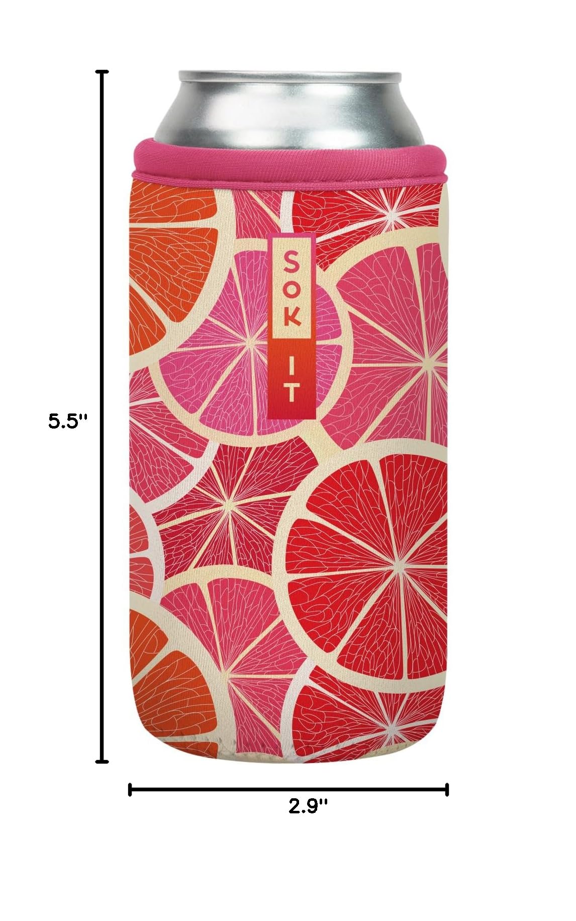 CanSok Sleeve for Beer & Soda Insulated Neoprene Cover (Sunshine Slices / 16oz Can Sleeve)