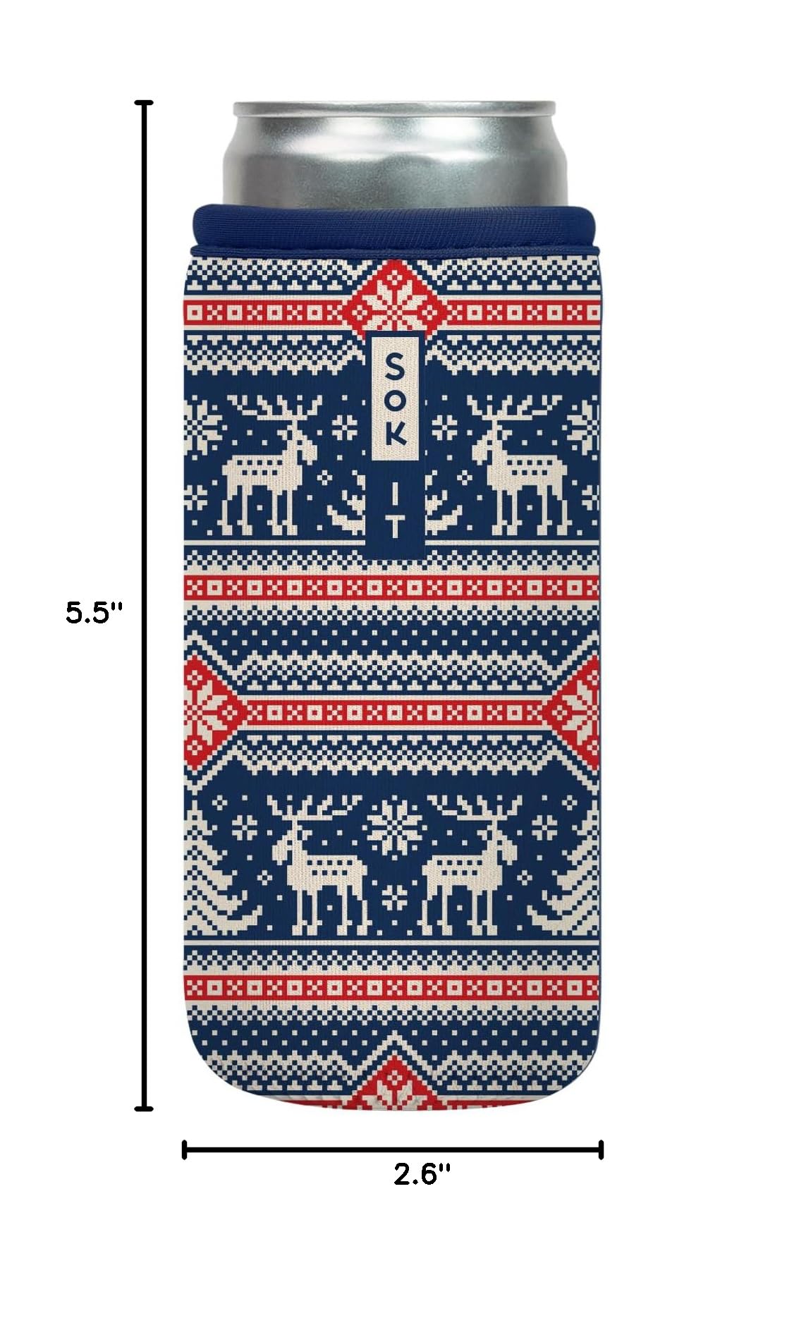 CanSok Sleeve for Beer & Soda Insulated Neoprene Cover (Sweater Weather / 12oz Slim Can Sleeve)