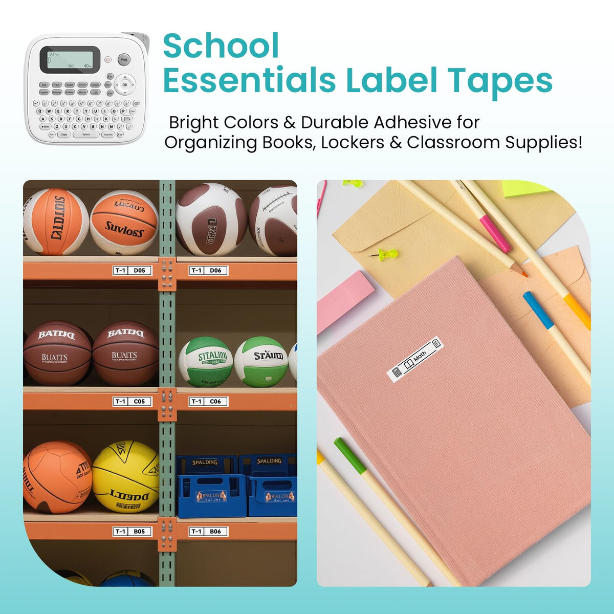 Label Maker Machine with 4 Tapes (White)